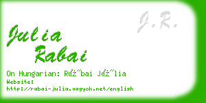 julia rabai business card